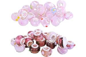 RKC DIVINE DESIGN BY RKC JEWELZ LONDON x 10 Mixed Pink & Purple Charms for Bracelets Pandora Bracelet Jewellery Bracelet Making - Beautiful Set