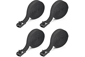 Kshineni 4 pezzi Cinghia di Fissaggio Cinghie per Valigie 6m x 2,5cm con Chiusura a Morsetto, Cinghie di Fissaggio per Camion, Carico, Moto, Rimorchi, Bagagli (Nero)