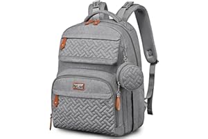 BabbleRoo Sac à Dos à Langer Sacs Bébé Unisexe avec Matelas à Langer, Porte Tétine et Sangles de Poussette