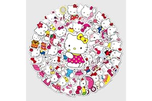 LYUNMU [50Pcs]Hello Kitty Aufkleber Niedliche Katzen Stickers Vinyl Wasserdicht Cartoon Aufkleber für Laptop Aufkleber Bomb Decal für Snowboard Laptop Gepäck Auto Kühlschrank Fahrrad