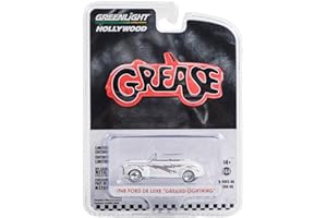JEWUNO Greenlight 62010A 1948 De Luxe Convertible Rayo Blanco con Grasa Gráfica (1978) Película Hollywood Series Release 40 1/64 Diecast Model Car