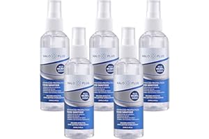 Halo Plus 5pcs Hand Sanitiser Gel 75% Alcohol 100ml - Anti-Bacterial Hand Hygiene Sanitiser Gel Rub Kills 99.9% Germs Instantly, Fragrance Free Hand Sanitizer Gel in Pump Bottle