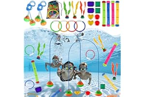 LOEPENLE 22 Piezas de Juguetes de Buceo bajo el Agua, Juego de Juguetes de Buceo para niños, Juego de Anillos de Buceo para niños, Juguetes de Buceo para niños, Anillos de Buceo bajo el Agua