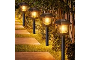 nipify Lampe Solaire Exterieur Jardin 4 Pièces, Lumiere Solaire avec Étanche, Eclairage Extérieur Blanc Chaud, Spot Solaire Extérieur Décoration Pour Chemins Terrasse Pelouse Patio Allée