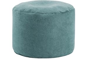 mokebo® Pouf XL, Hocker, Bodenkissen 60x40cm 'Der Ruhepouf' Sitzhocker rund & Fußhocker fürs Wohnzimmer, Sitzpouf aus Stoff in Petrol, Blau, Beistelltisch, Puff drinnen mit EPS-Perlen Füllung