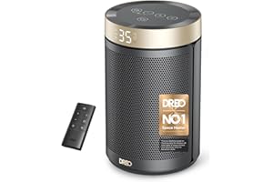 Dreo Electric Heater, 1500W Energy Efficient Space Room Heater, Upgrade Remote Portable Ceramic Fan Heaters, Thermostat, 3 Modes 12H Timer, Overheat & Tip Over Protection, for Bedroom, Atom 316, Gold