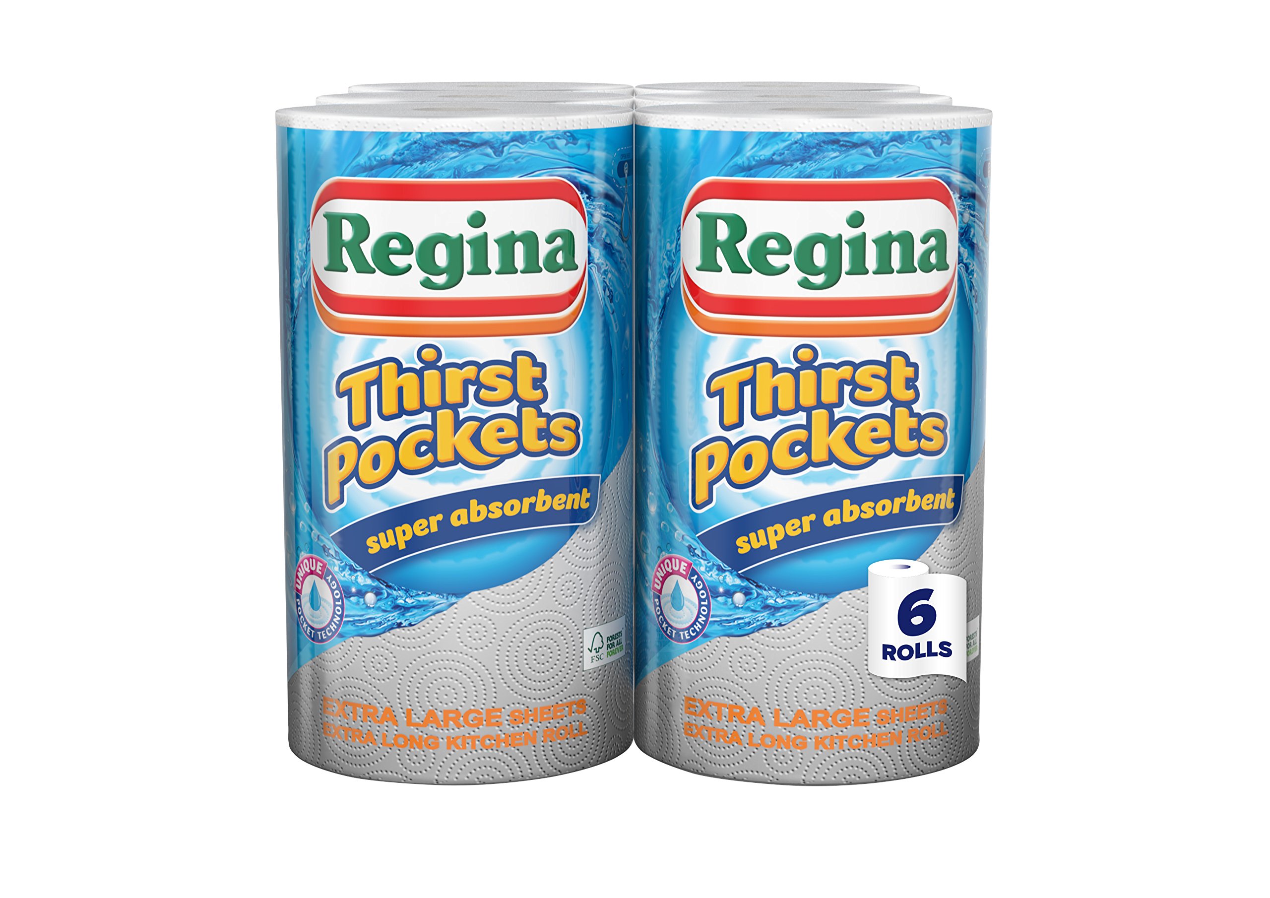 Regina Thirst Pockets Kitchen Towels, Large, Pack of 6 Fresh Store Shop