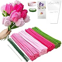 400 Pièces De Chenille Loisir Creatif Pour Fabriquer Des Fleurs, Fil Chenille, Instructions, Cure Pipe Chenille 20 Lignes D'artisanat Vertes, Papier D'emballage, Ruban Cadeau, Ruban Floral, Cure-pipes