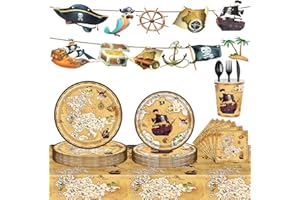 TUKIIE Partygeschirr Set für 16 Gäste, 130 Teile Pappteller Kindergeburtstag Set, Kindergeburtstag Deko Pappteller Set für Babydusche Geburtstagsparty