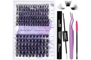 Kit Extension Cils Individuels D Curl 0.07mm DIY Cluster Cils Kit Volume Russe Mixte 12-16mm C3+C9 Extensions de Cils Individuels Bouquet Cluster Lashes(C3+C9-D-Cluster Lash Extension Kit)