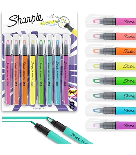 Just Stationery - Evidenziatori con punta a scalpello, confezione da 5