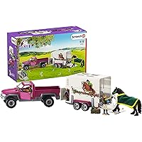 Schleich 42346 Horse Club Spielset - Pick-up mit Pferdeanhänger, Spielzeug ab 5 Jahren