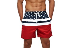 LEZUAN Shorts de Bain Homme, Short de Plage Hawaii, Short de Bain Déperlant, Maillot de Bain Homme avec Cordon de Serrage et Poches, Respirant, Séchage Rapide