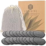 LUXUREAL Tamponi Struccanti Lavabili 20 Pezzi, Struccanti Riutilizzabili in Bio Bamboo Triplo Spessore Super Morbido con Sacc