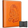 Douper 9 Pocket Card Binder, 540 Cards Trading Cards Games Collection Holder Book Folder with Side-Loading Sleeves (Orange)