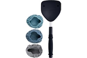 Polyte - Limpiador de Parabrisas con Cabezal pivotante - Mango Extensible de Aluminio - con 3 paños de Microfibra, Botella de Spray, Bolsa de Malla y Placa Triangular