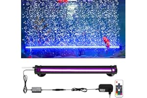 GOESWELL Aquarium LED Lampe RGB Beleuchtung: Wasserdicht mit Blasenfunktion und Fernbedienung für gleichmäßige Aquarienbeleuchtung mit individueller Steuerung (31CM)