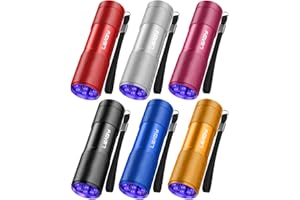 LEAGY 6 Pack UV Ultra Violet Blacklight 9 LED Flashlight Torch Light Outdoors Etc