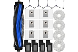 ALLOYTOOL 20 pezzi accessori per robot aspirapolvere Ecovacs Deebot T50 Max Pro Omni, 1 spazzola principale, 4 tamponi, 6 sacchetti per la polvere, 4 filtri HEPA, 4 spazzole laterali, 1 spazzola per la pulizia