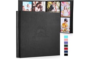 DazSpirit Album photo 600 pochettes 15 x 10 cm, couverture en cuir avec motif embossé élégant, album de mariage, anniversaire, bébé, familial extra grand, livre de souvenirs, pages classiques à