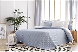 Todocama – Colcha boutí Fina con diseño de Rombos, para Primavera, Verano, otoño e Invierno. 100% Microfibra Extra Suave. Colcha Cubre Cama Multiusos. Cama 80/90-180x260cm Azul Claro