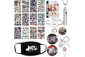 PQKL-party Stay Kid Geschenke Set Fanartikel Stay Kid Fotokarte SKZ Aufkleber, Armband Skzoo Schlüsselanhänger,Ringe, Anhänger Halskette,Schwarze Maske,Button Pin,Handy-Ringhalter