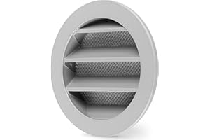 calimaero® WSGG Grille Aeration Ronde 80mm Avec Moustiquaire Alu, Intérieur Fonte d'aluminium, Grille Ventilation Exterieur pour Camping-cars, Garage, Stable aux UV, Antirouille