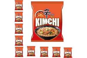 YIJIA | Pack 10x120g Ramen Shin Coreanos con Kimchi - Instant Noodle Fideos Corea