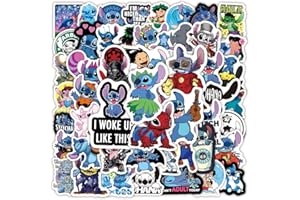 EWDSQS Pack d'Autocollants Stitch et Personnages Divers 50 Pièces - Designs Mignons et Cultes pour Journaux, Ordinateurs et Décoration Créative