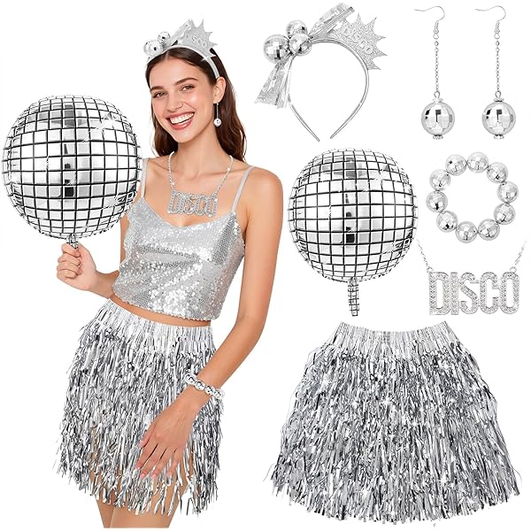 YOUYIKE Lot De 14 Accessoires De Costume Hippie, Disco Lunettes Sol Dor Fausse Barbe 80s 90s Accessoires De Rappeur Degu Amz B