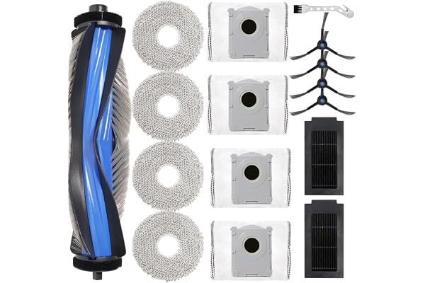 Accessoires pour Ecovacs Deebot T50 Pro Omni,T50 Omni,T50 Omni Gen2,T50 Pro Omni Gen2 aspirateur rechange, 1 Brosses à rouleau + 4 chiffon + 4 sac à poussière + 4 brosses latérales + 2 filtres