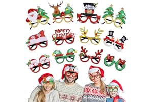 Itoyx Weihnachtsbrillen,Partybrillen Set fotobox weihnachtsassesoires weihnachten brille weihnachtsmützen weihnachtsverkleidungen Kinder Partybrillen Lustige Brille für Partydekoration