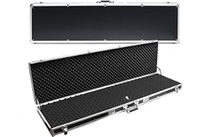 WILTEC Black Gun Case with Burl Foam Padding and 4 Locks, for Rifles & Guns