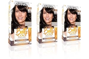 Garnier Belle Color Brown Hair Dye Permanent, Natural Looking Hair Colour, Up To 100 Percent Grey Coverage, Dark Brown, 1 Count, Pack Of 3