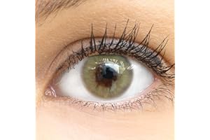 GLAMLENS Lenti a contatto colorate verdi Light Green - mensili - con porta lenti a contatto - verde naturali in silicone idrogel - 2 pezzi - DIA 14.0 - senza correzione 0.00 diottrie lente a contatto