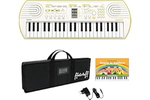 Kit Tastiera Casio SA80 (Fondo Verde) con Alimentatore, Borsa ffalstaff imbottita e E-book "Suona la Tastiera" (SA80+ Borsa ffalstaff + Alimentatore)