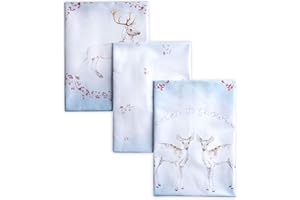 Maison d' Hermine Fairytale Forest 100% Cotton Set of 3 Multi-Purpose Kitchen Towel Soft Absorbent Dish Towels Tea Towels Bar Towels Spring/Summer (50cm x 70cm)