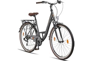 Licorne Bike VIOLETTA Premium City Bike 24,26 et 28 pouces - Vélo pour filles, garçons, hommes et femmes - Dérailleur Shimano 21 vitesses - Vélo hollandais