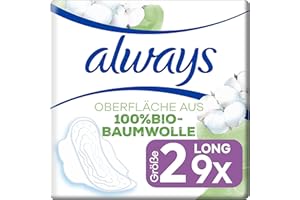 Always Ultra Cotton Protection Long Size 2 - Compresas con alas y superficie 100% algodón orgánico (9 unidades)