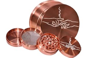 UKGLASS Pink Herb Grinder - 4 Piece Metal Tobacco Grinder with Pollen Catcher, Sharp Teeth & Magnetic top - Grinder for Dry Herbs & Spices