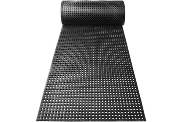 etm - Tapis de Sol pour Piscine - Tapis en Caoutchouc antidérapant pour Zones humides - Revêtement de Sol caillebotis - Tapis Soulage Les articuliations - Modèle Poolrunner, Noir 100x300cm