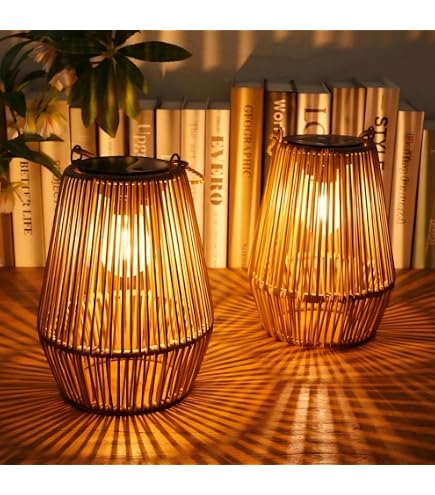 TRUYOK Solar Lichterkette Aussen 10 Lampions LED IP44 Bambus Wasserdicht  Solarlaterne fr Auen Vintage Outdoor lampe Wetterfest fr Garten Hochzeit  Fest Deko Licht Warmwei : Amazon.de: Beleuchtung