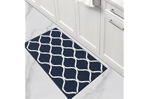 COSY HOMEER Alfombra de cocina, 50 x 80 cm, antideslizante, lavable a máquina, para cocina, entrada, lavandería, color azul
