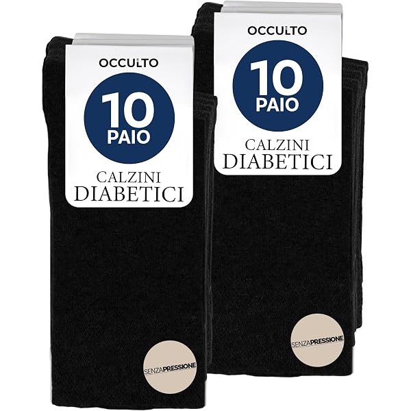 6 paia di calzini da uomo diabetici non elastici facili da impugnare