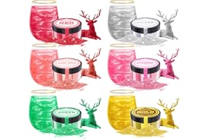 Edible Glitter - Kicofood 6 Colours Edible Cake Decorations, Gold Lustre Dust Edible for Drinks, Cocktails, Champagne, Sprite, Cake Glitter for Bakery, Fondant, Donuts, Chocolate, Ice Cream (5g each)