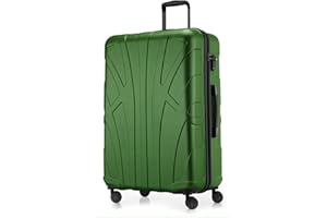 suitline - großer Hartschalen-Koffer Koffer Trolley Rollkoffer XL Reisekoffer, TSA, 76 cm, ca. 96-110 Liter, 100% ABS Matt, Grün