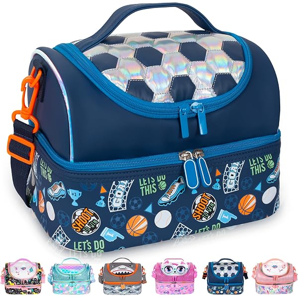 VASCHY Sac à déjeuner thermique en néoprène pour enfants, sac à déjeuner léger et pliable pour garçons et filles pour l'école, la garderie, le pique-nique avec bandoulière amovible, dinosaure vert