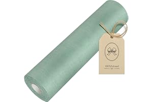 100%Mosel Bieżnik stołowy z włókniny, eukaliptusowy zielony (30 cm x 25 m), dekoracyjny obrus, elegancka dekoracja stołu na urodziny i wesela, kolorowa dekoracja na specjalne okazje