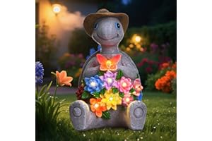 footreal Turtle Solar Garden Ornaments Outdoor, Christmas Birthday Gifts for Women Mum Grandma Nan, Presents Decorations for LED Lights, Statue Decor for Home, Balcony, Patio, Lawn, Yard