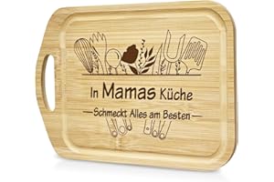 LUXHOMY Geschenke für Mama, Mama Geschenk, Geschenk für Mama zum Geburtstag, Geschenk Mama, Weihnachtsgeschenke für Mama, Geschenk für Mama von Tochter und Sohn - Schneidebrett aus Bambus